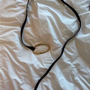 Zara Black Belt with Gold Oval Buckle